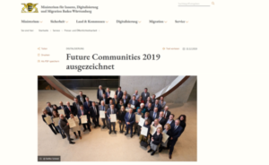 Preisverleihung »Gemeinden, Städte und Landkreise 4.0 Future Communities 2019«